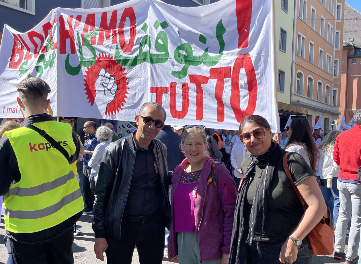 Mohammed, Orly und Maja am 1. Mai 2026
